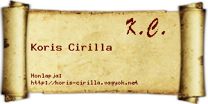 Koris Cirilla névjegykártya